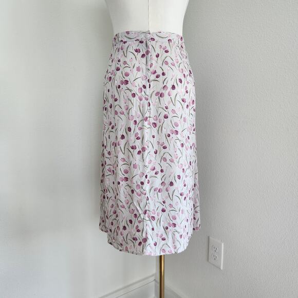 Vintage Y2K Dress Barn Woman Tulip Print Midi Skirt Elastic Waist Floral 16 - Picture 6 of 9